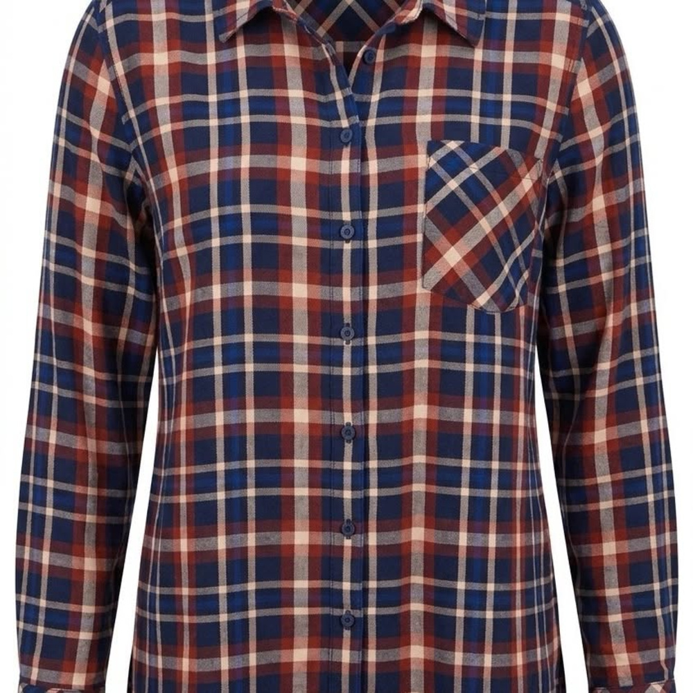 Rayon twill plaid button-front shirt, Torrid Lizzie style